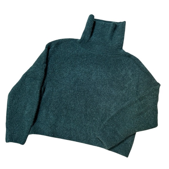 & Other Stories | Cozy Green Alpaca Wool Blend Turtleneck Sweater, Size Large - Picture 2 of 9